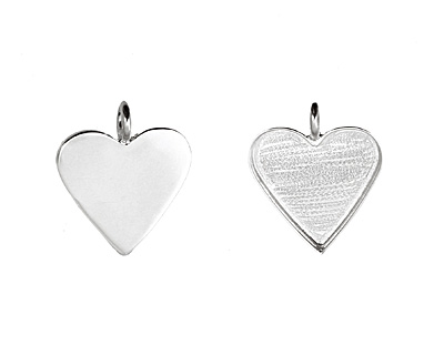 Silver (plated) Heart Bezel 25mm
