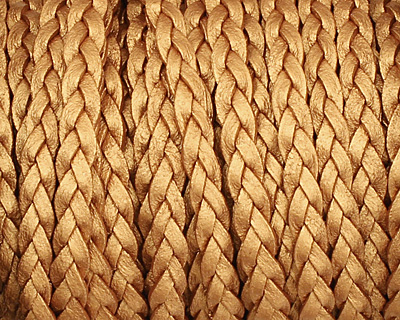 Bronze (metallic) Flat Braided Leather Cord 5mm