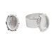 Nunn Design Sterling Silver (plated) Small Ornate Oval Bezel Adjustable Ring 15x18mm