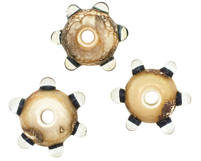 The BeadsNest Lampwork Glass Crackle Bumpy Rondelle 7-8x16-18mm