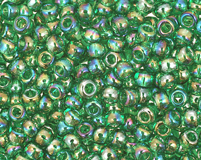 TOHO Transparent Rainbow Grass Green Round 11/0 Seed Bead