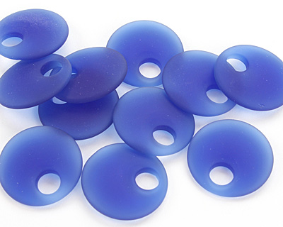 Royal Blue Recycled Glass Off Center Donut 30mm