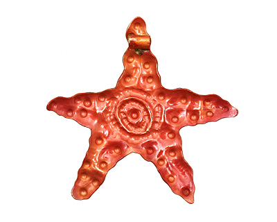 Patricia Healey Copper Starfish w/ Spiral Pendant 76-78mm