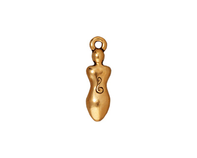 TierraCast Antique Gold (plated) Spiral Goddess Charm 5x19mm