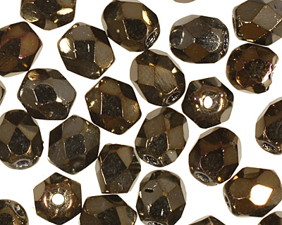 Czech Fire Polished Glass Iris Brown Round 4mm