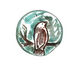 Humble Beads Polymer Clay Teal Robin Pendant 34mm