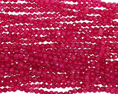 Ruby Red Agate Faceted Round 4mm