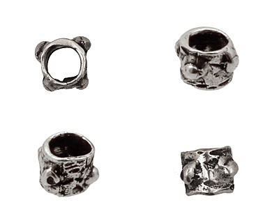 Rustic Charms Sterling Silver Smaller Tube w/ Bail 5x10mm