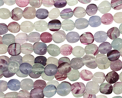 Rainbow Fluorite Tumbled Nugget 9-10x7-9mm