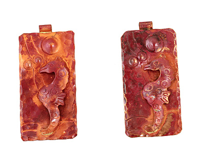 Patricia Healey Copper Seahorse Pendant 25x54mm