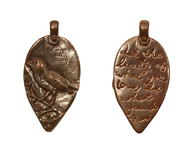 Green Girl Shibuichi Rumi Bird 16x32mm