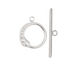 Silver (plated) Graduated Dots Toggle Clasp 20x17mm, 30mm bar