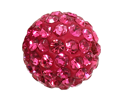 Fuchsia Pave Round 10mm (1.5mm hole)