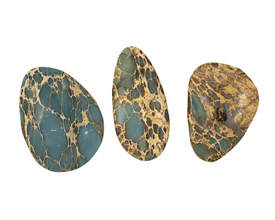 Blue Impression Jasper Freeform Cabochon 25-33x16-26mm