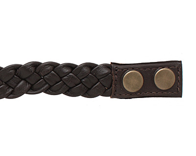 Brown Leather Braided Cuff 7/8