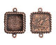 Nunn Design Antique Copper (plated) Mini Ornate Square Bezel Link 24x18mm