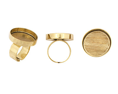 Brass Adjustable Ring Circle Bezel 23mm