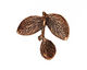 Ezel Findings Antique Copper Camellia Leaves Pendant 27x24mm