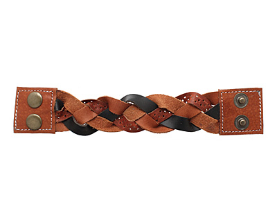 Multi Leather Braided Cuff 1 3/4