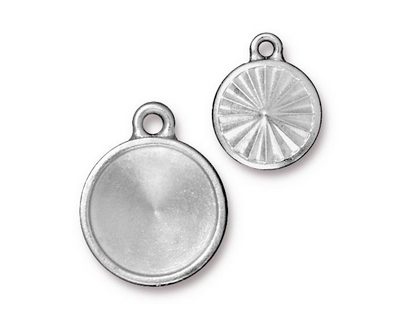TierraCast Rhodium (plated) Faceted Drop 17x21mm
