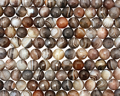 Botswana Agate Faceted Round 12mm