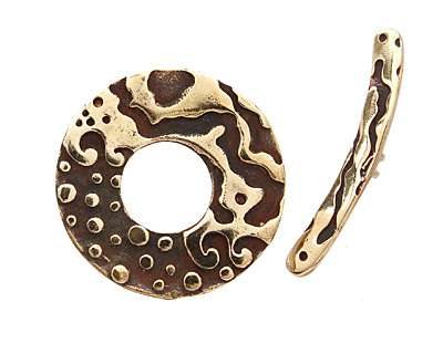 Saki Bronze Ocean Splash Toggle Clasp 33mm, 38mm bar