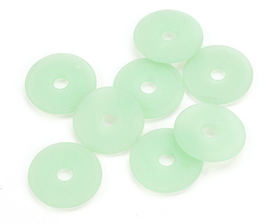 Opaque Seafoam Green Recycled Glass Donut 25mm