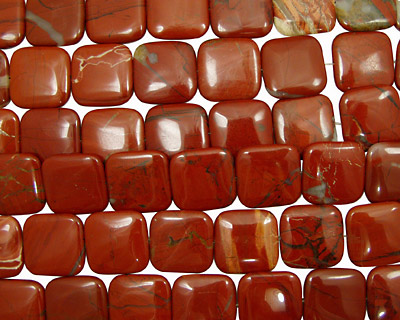 Red Jasper Puff Square 30mm