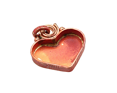 Patricia Healey Copper Small Heart Bezel Pendant 26x29mm