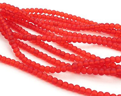 Cherry Red Recycled Glass Rondelle 5x6mm