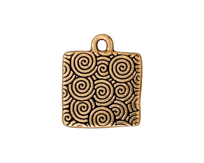 TierraCast Antique Gold (plated) Simple Square Frame Drop 18x21mm