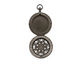 Gunmetal Round Filigree Timepiece Heirloom Locket 45x60mm