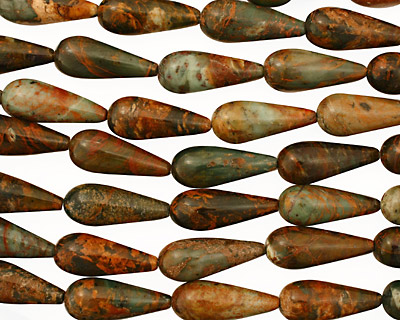 Copper Green Opal Teardrop 30x12mm