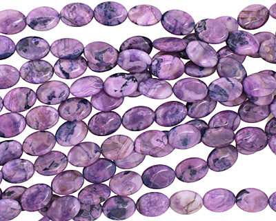 Purple Wave Agate Flat Oval 18x13mm