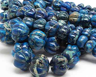Midnight Blue Impression Jasper Graduated Pumpkin 10-20x14-25mm
