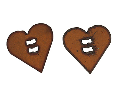 The Lipstick Ranch Rusted Iron Heart Button 42mm