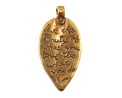 Green Girl Bronze Rumi Bird Pendant 16x32mm