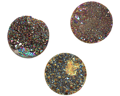 Druzy (metallic rainbow) Round Cabochon 25mm