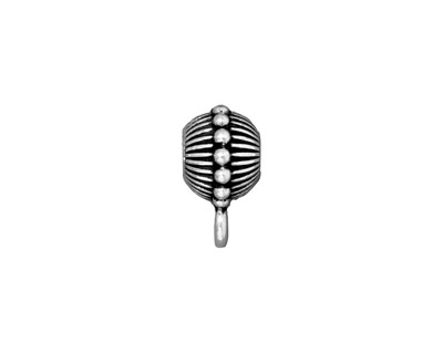 TierraCast Antique Silver (plated) Beaded Crown Euro Bail 7x15mm