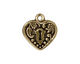 TierraCast Antique Brass (plated) Victorian Heart Frame Pendant 19mm