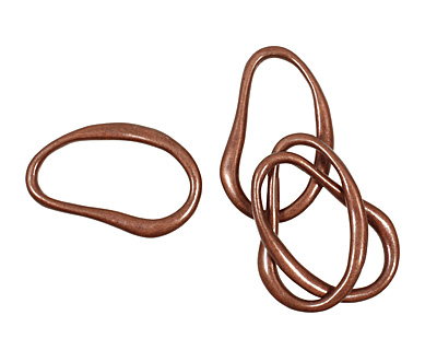 Antique Copper (plated) Organic Ring 40x24mm