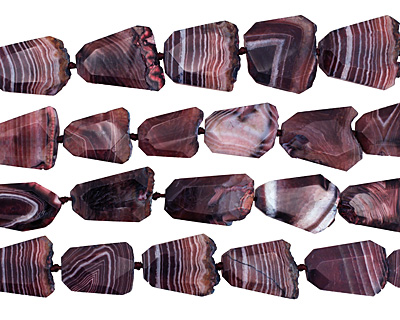 Dark Purple Line Agate Faceted Freeform Slab 29-45x23-35mm