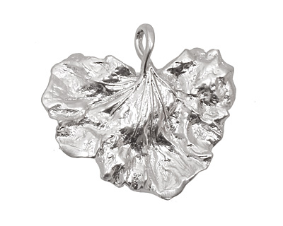 Ezel Findings Rhodium (plated) Cabbage Leaf Link 30x27mm