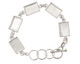 Silver (plated) Rectangle Bezel Link Bracelet 18x12mm