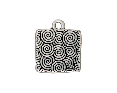 TierraCast Antique Silver (plated) Simple Square Frame Drop 18x21mm