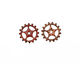 C-Koop Enameled Metal Ruby Red Sectioned Gear 19mm