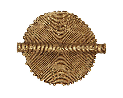 African Brass Flat Coin 68-70x48-50mm