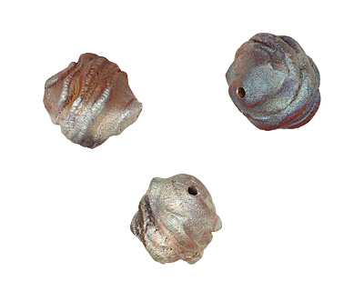 XAZ Raku Rust Blue Orb 21-22x20-21mm