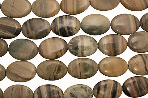 Silver Creek Jasper Flat Oval 30x22mm