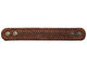 Brown Leather Twisted Stitch Cuff 1 5/8"